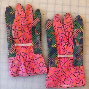 80s Print Fashion Gardening Gloves Small/Medium